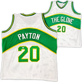 SEATTLE SUPERSONICS GARY PAYTON AUTOGRAPHED WHITE JERSEY "THE GLOVE" JSA 215727