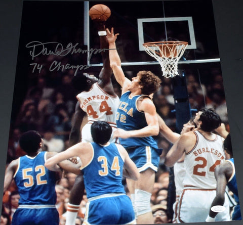 DAVID THOMPSON SIGNED NORTH CAROLINA NC STATE WOLFPACK 16x20 PHOTO W/ 74 CHAMPS