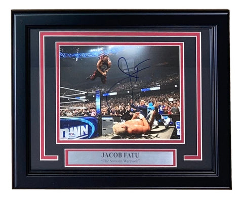 Jacob Fatu Signed Framed 8x10 WWE Photo PSA/DNA
