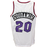 Damon Stoudamire Autographed/Signed Pro Style White Jersey Beckett 43494