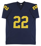 Michigan Ty Law Authentic Signed Navy Blue Pro Style Jersey BAS Witnessed