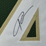 Framed Autographed/Signed Giannis Antetokounmpo 35x39 Green Jersey JSA COA