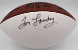 Tom Landry Autographed White Panel Football Dallas Cowboys Beckett QR #BK44621