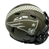 Rhamondre Stevenson Signed Autographed Patriots STS Mini Helmet JSA