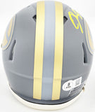 JOSH JACOBS AUTOGRAPHED PACKERS SLATE GRAY SPEED MINI HELMET BECKETT 230062