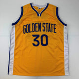 Autographed/Signed Stephen Steph Curry Golden State Yellow Jersey JSA COA
