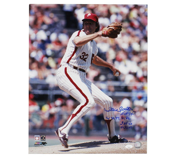 Steve Carlton Signed St. Louis Cardinals Unframed 16x20 MLB Photo with 4 Inscr.