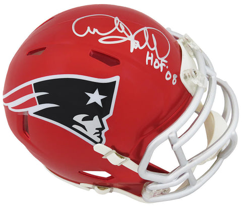 Andre Tippett Signed Patriots FLASH Riddell Speed Mini Helmet w/HOF'08 -(SS COA)