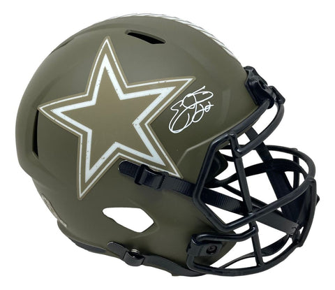 Emmitt Smith Signed Dallas Cowboys FS Salute Service Replica Helmet Prova Holo