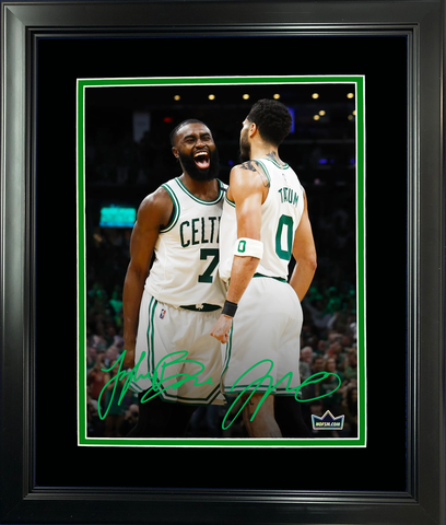 Framed Jayson Tatum & Jaylen Brown Boston Celtics Dual Facsimile Laser Engraved
