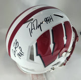 Badgers RON DAYNE Signed Full Size Authentic Speed Helmet AUTO w/ 3 Insc. - JSA