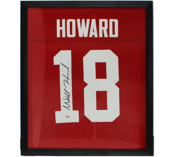 Will Howard Signed Framed Ohio Red Jersey