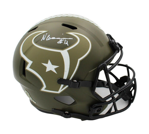 Nico Collins Signed Houston Texans Speed Full Size Salute To Service NFL Helmet