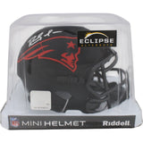 Randy Moss Autographed New England Patriots Eclipse Mini Helmet Beckett 48894