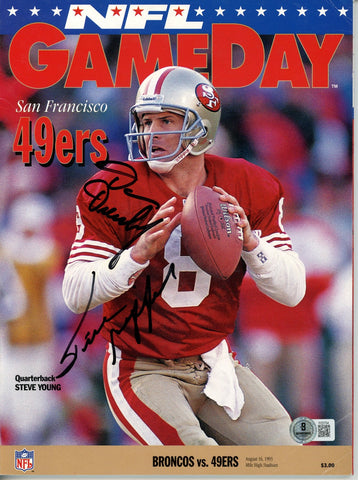 Frank Gifford Dan Dierdof Signed San Francisco 49ers Magazine Beckett 55767