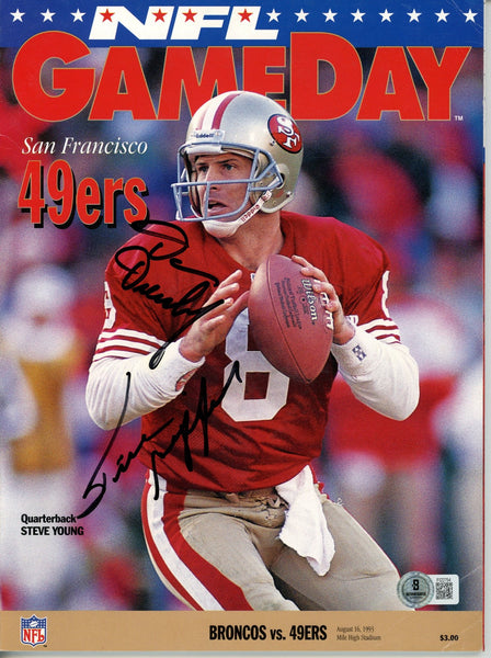 Frank Gifford Dan Dierdof Signed San Francisco 49ers Magazine Beckett 55767