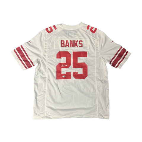 Deonte Banks Autographed New York Giants Nike White Authentic Jersey - Beckett