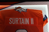 Patrick Surtain II Autographed Orange Broncos Jersey Lighted Framed Beckett COA