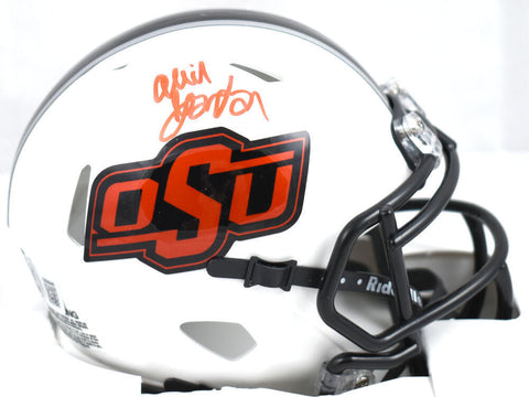 Ollie Gordon II Signed Oklahoma State White Speed Mini Helmet-Beckett W Hologram