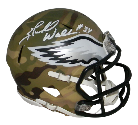 HERSCHEL WALKER SIGNED PHILADELPHIA EAGLES CAMO SPEED MINI HELMET BECKETT
