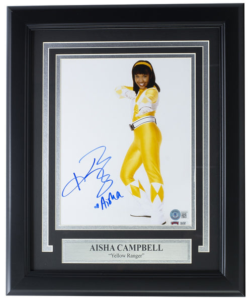 Aisha Campbell Yellow Ranger Signed Framed 8x10 Power Rangers Photo BAS BD60638
