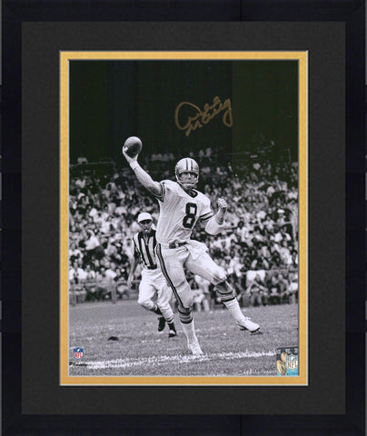 FRMD Archie Manning New Orleans Saints Signed 8x10 Black & White Passing Photo