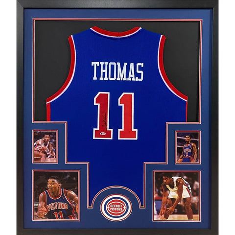 Isiah Thomas Detroit Pistons Indiana Autographed Signed Framed Jersey BECKETT