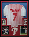 FRAMED PHILADELPHIA PHILLIES TREA TURNER AUTOGRAPHED SIGNED JERSEY FANATICS HOLO