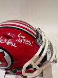 Jonah Elliss Autographed Utah Utes Red Mini Helmet Inscribed "Go Utes!" BAS COA