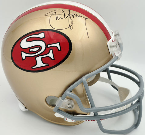 Steve Young Autographed 49ers Gold Full Size Replica Helmet Beckett QR #BR49988