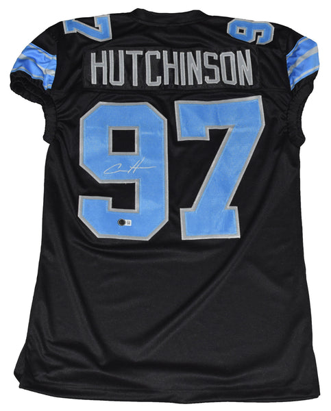 AIDAN HUTCHINSON SIGNED DETROIT LIONS #97 BLACK GAME CUT JERSEY BECKETT