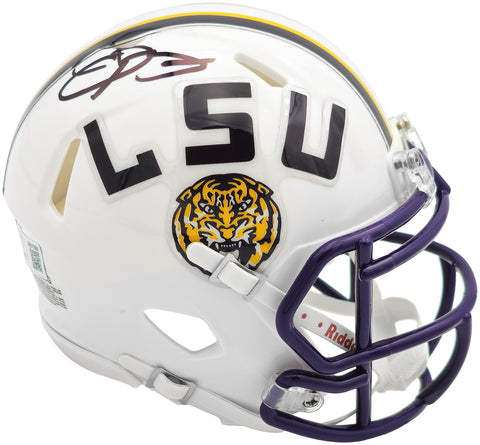 Odell Beckham Jr. Signed LSU Tigers White Speed Mini Helmet Beckett Wit
