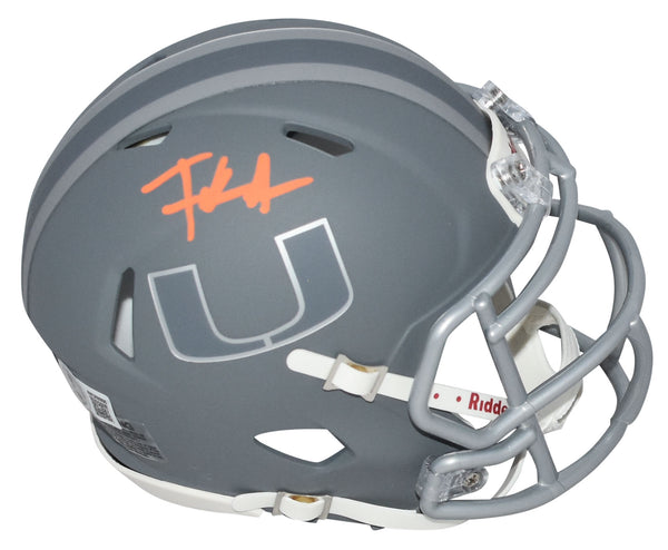 FRANK GORE AUTOGRAPHED MIAMI HURRICANES SLATE SPEED MINI HELMET BECKETT