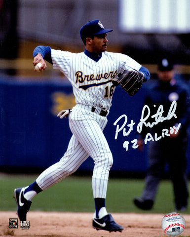 Brewers Infielder PAT LISTACH Signed 8x10 Photo AUTO #2 w/ "92 AL ROY"