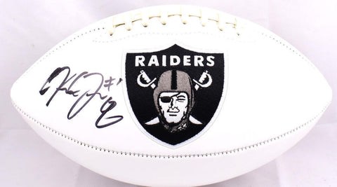 Josh Jacobs Autographed Las Vegas Raiders Logo Football-Beckett W Holo *ALT