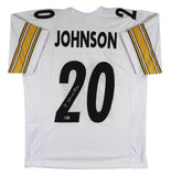 Kaleb Johnson Authentic Signed White Pro Style Jersey Autographed BAS Witness 2