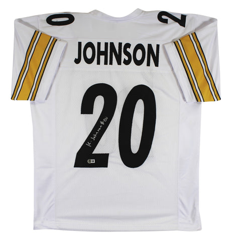 Kaleb Johnson Authentic Signed White Pro Style Jersey Autographed BAS Witness 2