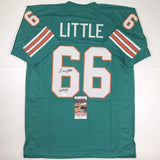 Autographed/Signed LARRY LITTLE HOF 93 Miami Teal Football Jersey JSA COA Auto