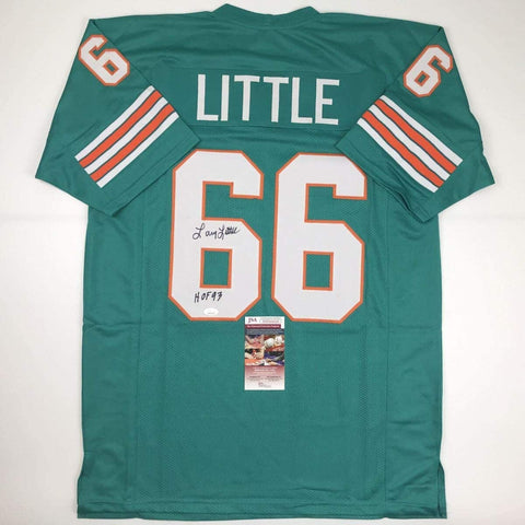 Autographed/Signed LARRY LITTLE HOF 93 Miami Teal Football Jersey JSA COA Auto