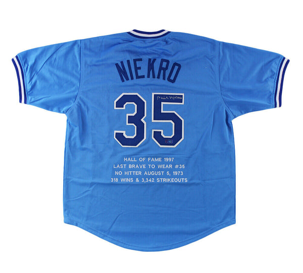 Phil Niekro Signed Atlanta Custom Stat Powder Blue Jersey