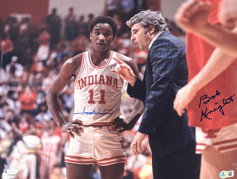 Bobby Knight Isiah Thomas Autographed Indiana Hoosiers 16x20 Photo Beckett 55277