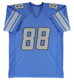 T.J. Hockenson Authentic Signed Blue Pro Style Jersey Autographed BAS Witnessed