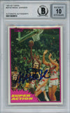 Magic Johnson Signed 1981-82 Topps #W109 Trading Card Beckett 10 Slab 37808