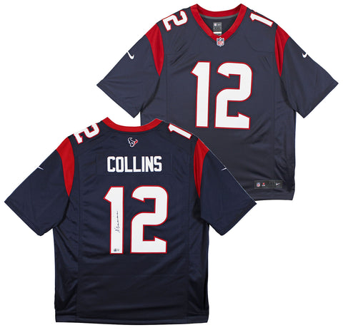 Texans Nico Collins Authentic Signed Navy Nike Limited Jersey BAS Witnessed