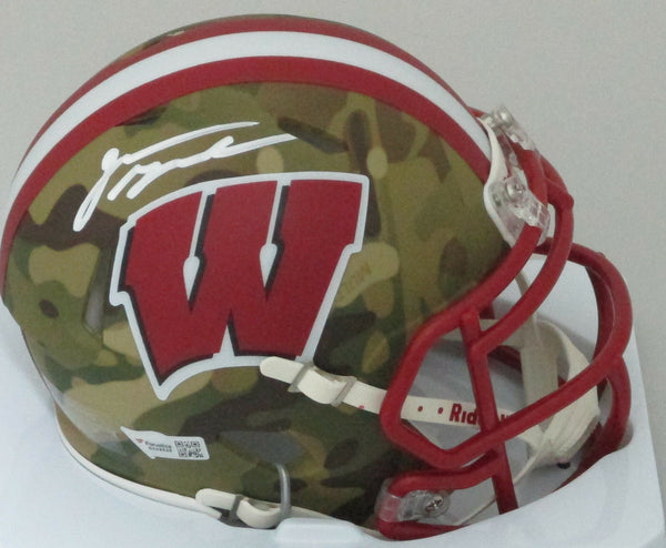 Badgers JONATHAN TAYLOR Signed Riddell Speed CAMO Mini Helmet AUTO Colts - Fan