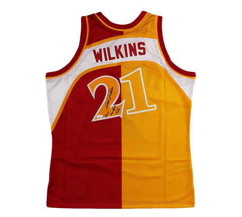 Dominique Wilkins Signed Atlanta Hawks Mitchell and Ness Split NBA Jersey w- Ins