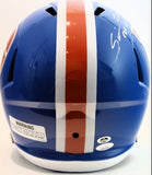 Simon Fletcher & Karl Mecklenburg Autographed Broncos Helmet w/ ROF Inscriptions