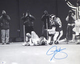 LAWRENCE TAYLOR AUTOGRAPHED FRAMED 16X20 PHOTO OVER CUNNINGHAM BECKETT 209370