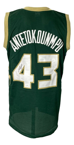 Thanasis Antetokounmpo Signed Custom Green Pro-Style Basketball Jersey JSA ITP
