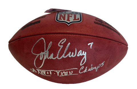 John Elway Autographed/Inscribed SB XXXII & XXXIII "Duke" NFL Football BAS COA